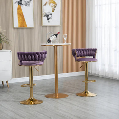 COOLMORE Swivel Bar Stools Set of 2 Adjustable Counter Height Chairs with Footrest for Kitchen, Dining Room 2PC/SET-海智集-Default-