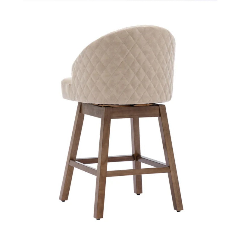 COOLMORE Bar Stools Set of 2 Counter Height Chairs with Footrest for Kitchen, Dining Room And 360 Degree Swivel-海智集-Default-