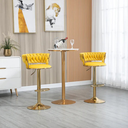 COOLMORE Swivel Bar Stools Set of 2 Adjustable Counter Height Chairs with Footrest for Kitchen, Dining Room 2PC/SET-海智集-Default-