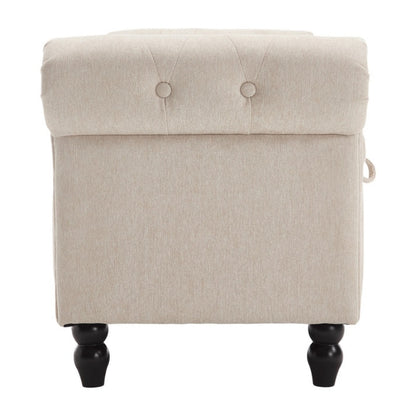 Coolmore Storage Ottoman 55.12 Inches Upholstered Fabric Storage Ottoman Bench,Button Tufted Ottoman with Storage for Living Room,Bedroom End of Bed Bench Withstands 275lbs-海智集-Default-