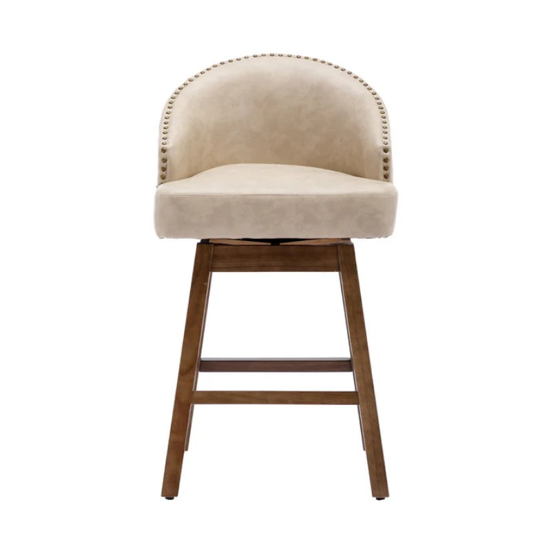 COOLMORE Bar Stools Set of 2 Counter Height Chairs with Footrest for Kitchen, Dining Room And 360 Degree Swivel-海智集-Default-