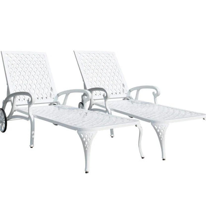 Aluminium Cast lounge chair 1pcs white-海智集-Default-