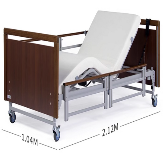 Elderly medical bed, nursing bed, household multi-functional electric lifting hospital bed, solid wood high-end rehabilitation bed-海智集-