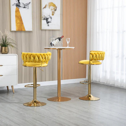 COOLMORE Swivel Bar Stools Set of 2 Adjustable Counter Height Chairs with Footrest for Kitchen, Dining Room 2PC/SET-海智集-Default-