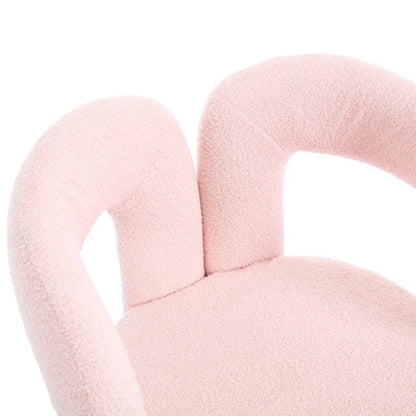 COOLMORE Contemporary Designed Velvet Upholstered Accent/Dining Chair with Armrests in Pink Teddy-海智集-Default-