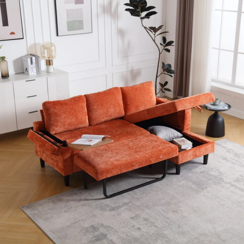 UNITED Sectional Sofa Reversible Sectional Sleeper Sectional Sofa with Storage Chaise-海智集-Default-