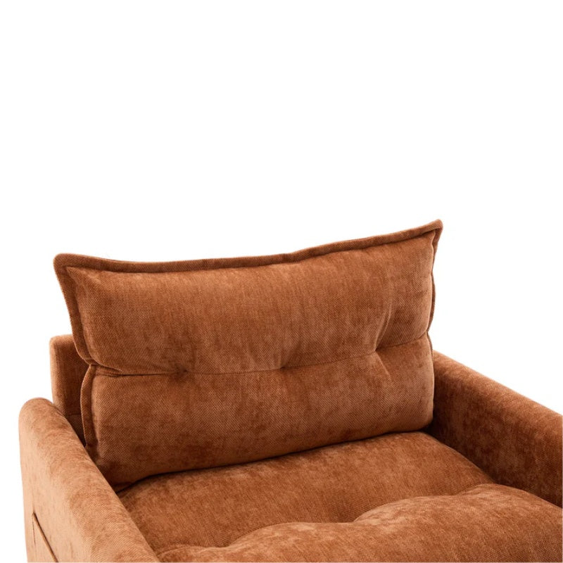 UNITED WE WIN Swivel Barrel Chair - Mid Century Modern Chair, Thick Padded Arm Chair with Solid Metal Base, Comfortable Single Sofa Chair, Swivel Accent Chair for Living Room Bedroom-海智集-Default-