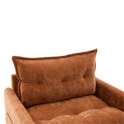 UNITED WE WIN Swivel Barrel Chair - Mid Century Modern Chair, Thick Padded Arm Chair with Solid Metal Base, Comfortable Single Sofa Chair, Swivel Accent Chair for Living Room Bedroom-海智集-Default-