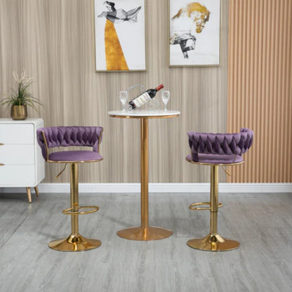 COOLMORE Swivel Bar Stools Set of 2 Adjustable Counter Height Chairs with Footrest for Kitchen, Dining Room 2PC/SET-海智集-Default-
