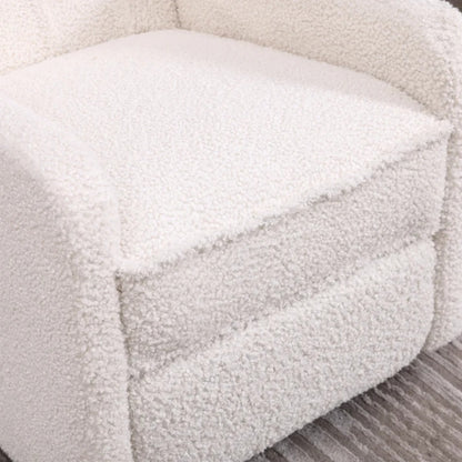 COOLMORE Rocking Recliner Chair,360 Degree Swivel Nursery Rocking Chair,Glider Chair,Modern Small Rocking Swivel Recliner Chair for Bedroom,Living Room Chair Home Theater Seat (White Teddy)-海智集-Default-