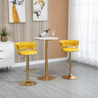 COOLMORE Swivel Bar Stools Set of 2 Adjustable Counter Height Chairs with Footrest for Kitchen, Dining Room 2PC/SET-海智集-Default-