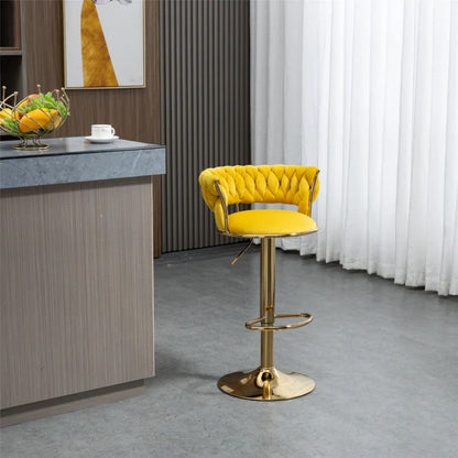 COOLMORE Swivel Bar Stools Set of 2 Adjustable Counter Height Chairs with Footrest for Kitchen, Dining Room 2PC/SET-海智集-Default-
