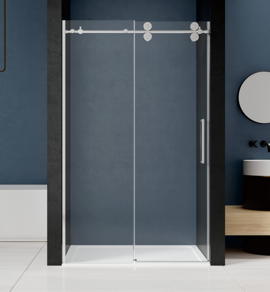 Customized ultra-narrow L-shaped swing door shower room bathroom partition glass dry-wet separation wall household bathroom glass-海智集-