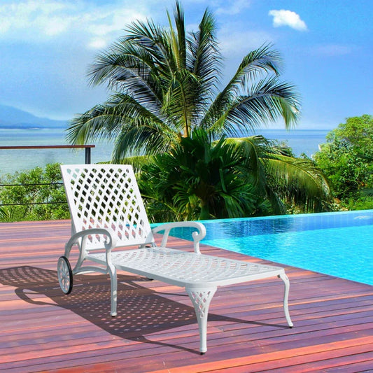 Aluminium Cast lounge chair 1pcs white-海智集-Default-