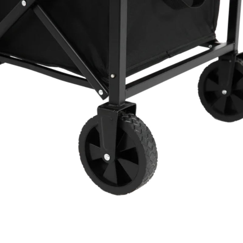 Lightweight Portable Heavy Duty Folding Beach Wagons with Wheels - Outdoor Utility Carts for Grocery, Camping, Shopping, Sports, Garden with Large Capacity-Black-海智集-Default-