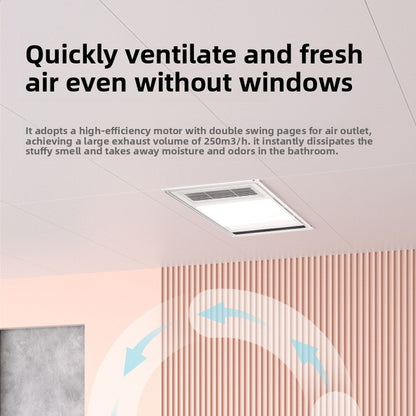 Dedicated Bathroom Heater Integrated Ceiling Exhaust Fan Lighting LED Light All-in-One Five-in-One Bathroom Toilet Warm Air Ventilation-Kitchen & Bathroom-海智集-Dual-core power [key switch] 2550W-