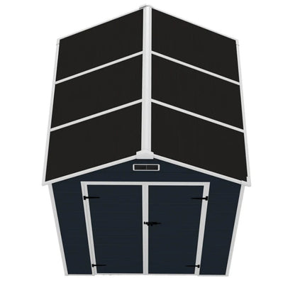 Campcraft 6*6ft resin storage shed, high quality pp material, strong structure, waterproof, rust and UV proof, large storage space, 12mm thick pp board, HD window lighting Dark gray-海智集-Default-