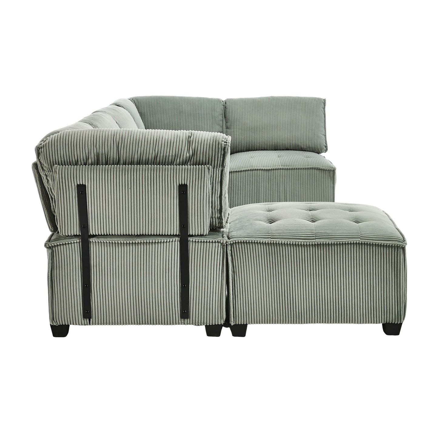 UNITED WE WIN Modular Sectional Sofa U Shaped Modular Couch with Reversible Chaise Modular Sofa Sectional Couch,6- Seat Convertible Sofa,Fit for Living Room-海智集-Default-