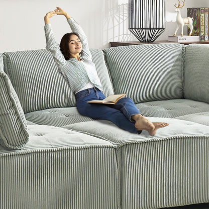 UNITED WE WIN Modular Sectional Sofa U Shaped Modular Couch with Reversible Chaise Modular Sofa Sectional Couch,6- Seat Convertible Sofa,Fit for Living Room-海智集-Default-