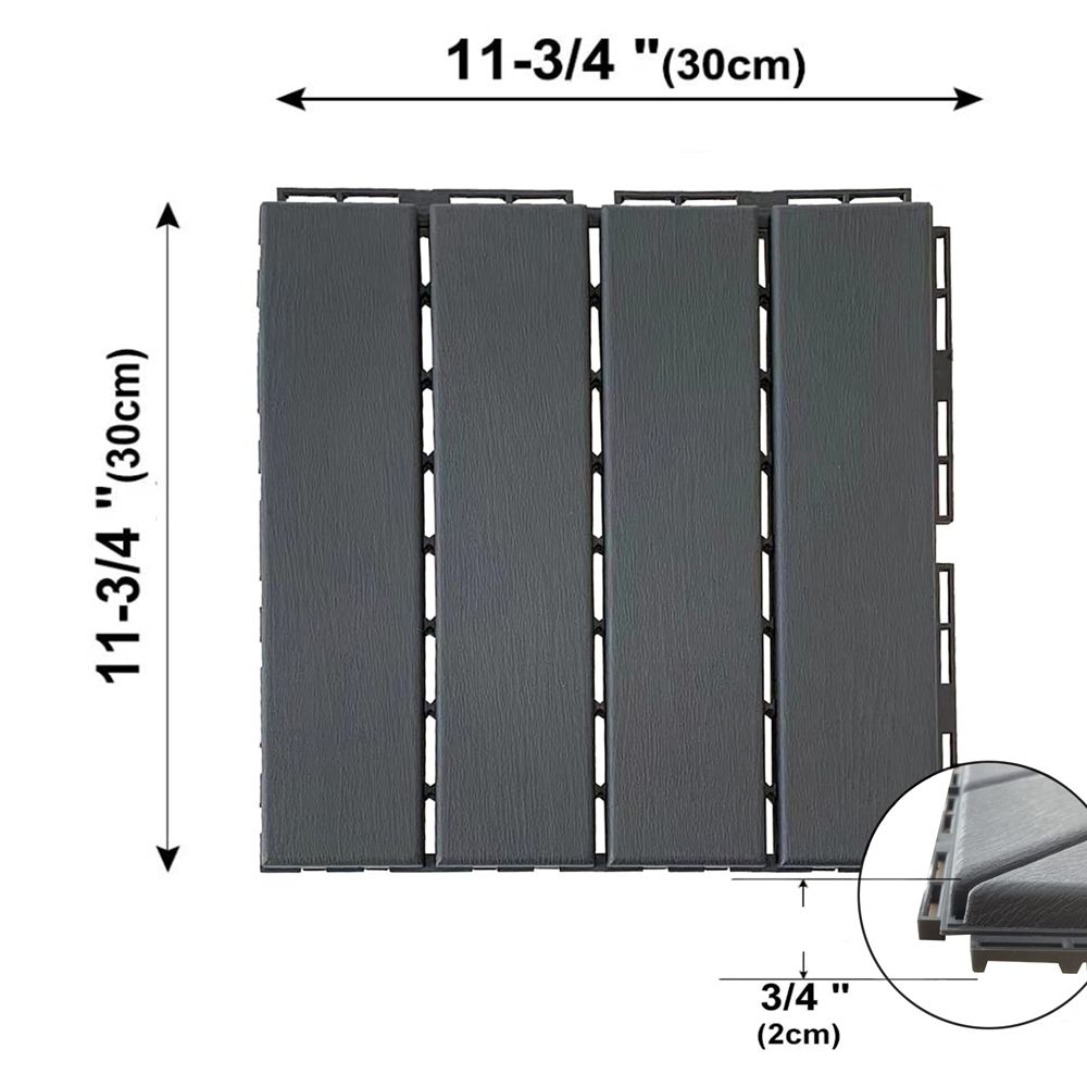 Interlocking Patio Deck Tiles Outdoor WPC Flooring for Garden Poolside Fir Wood Indoor Natural Wood-海智集-