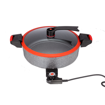 OEM Multifunctional Stainless Steel Tempered Glass Electric Hot Pot Non-Stick Cast Iron Stainle Wok PF Stamping for Household-海智集-