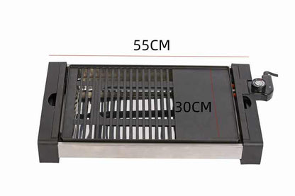 Manufacturer's Electric BBQ Grill Pan Indoor Tabletop Smokeless Griddle Non-Stick PTFE Material US Plug Type for Household Use-海智集-