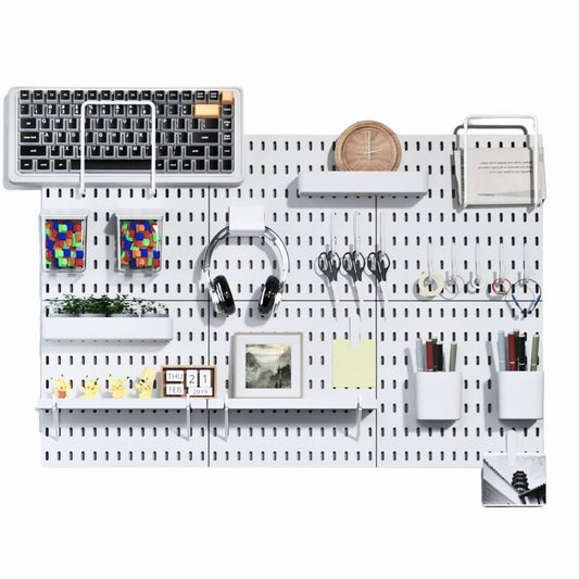ABS Plastic Peg Boards No Tool Assembly Slat Wall Organizer for Home Workshop Office Equipment