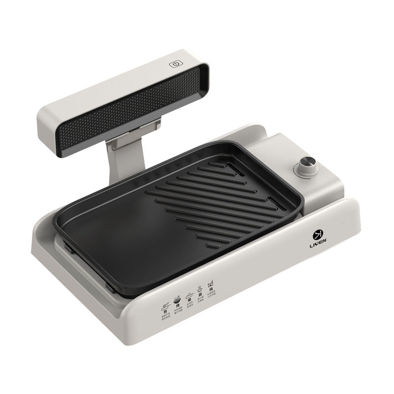 Indoor/Outdoor Smokeless Stainless Steel BBQ Grill Detachable Interchangeable Plates Temperature Control for Household + RV Use-海智集-