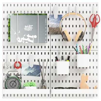 Modern No Drill Wall Organizer ABS Pegboard Panels Curved Frame for Kitchen Pantry