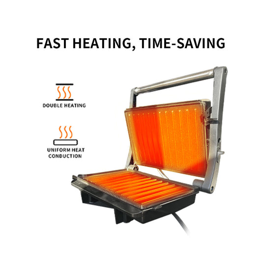 Aluminium Electric Steak Grill Pan Temperature Control Sandwich Maker Household Hotel Outdoor Use-海智集-