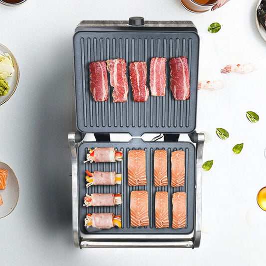 Aluminium Electric Hot Pot Grill Pan Detachable PTFE Non-Stick Plate Temperature Control Outdoor Household Use-海智集-