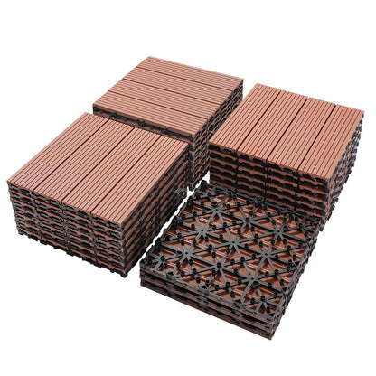 Waterproof Outdoor Plastic Interlocking Deck Tiles Balcony Flooring All Weather Use for Porch Poolside Backyard-海智集-