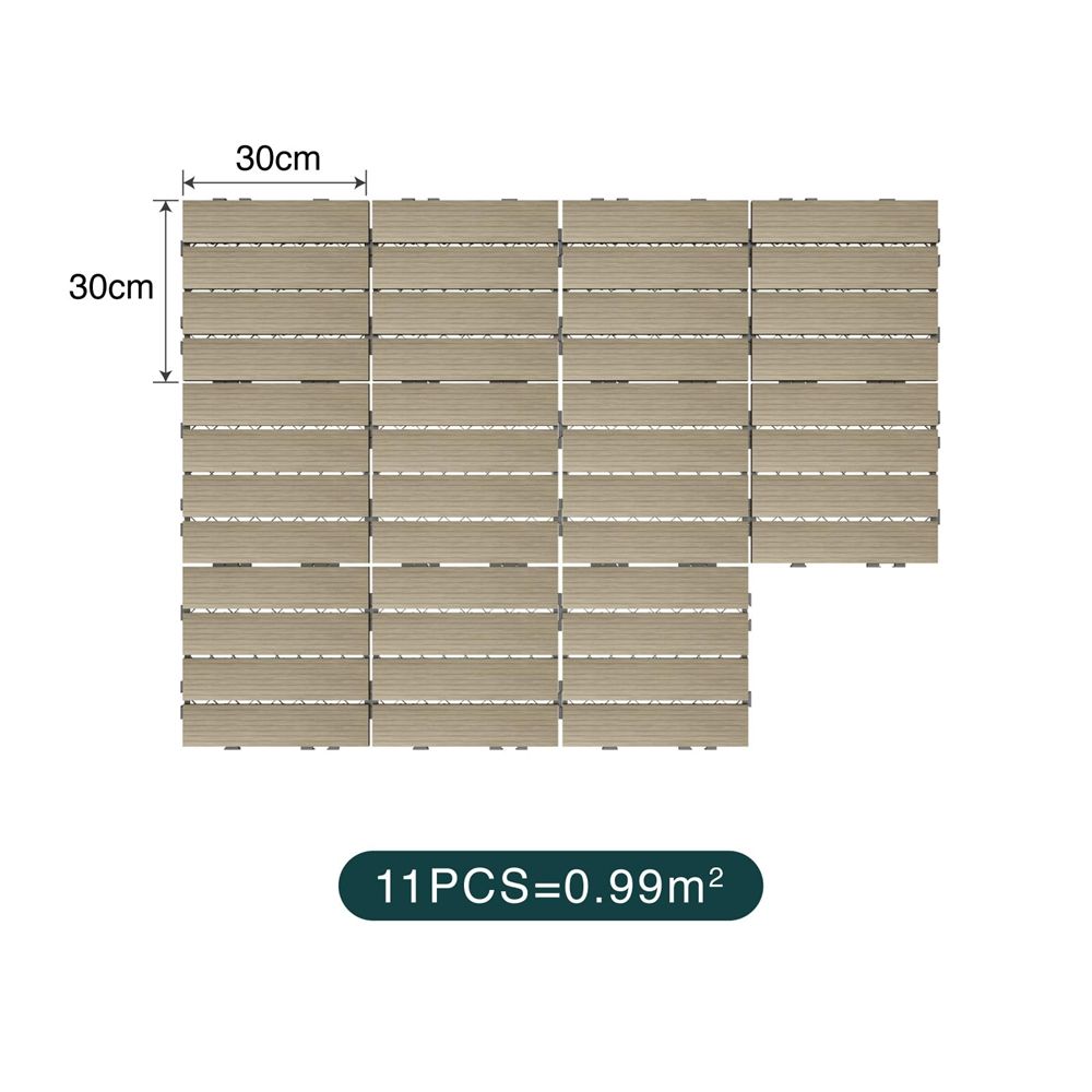 WPC Patio Deck Tiles Interlocking DIY Floor Tiles for Outdoor Quick Decking-海智集-