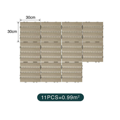WPC Patio Deck Tiles Interlocking DIY Floor Tiles for Outdoor Quick Decking-海智集-