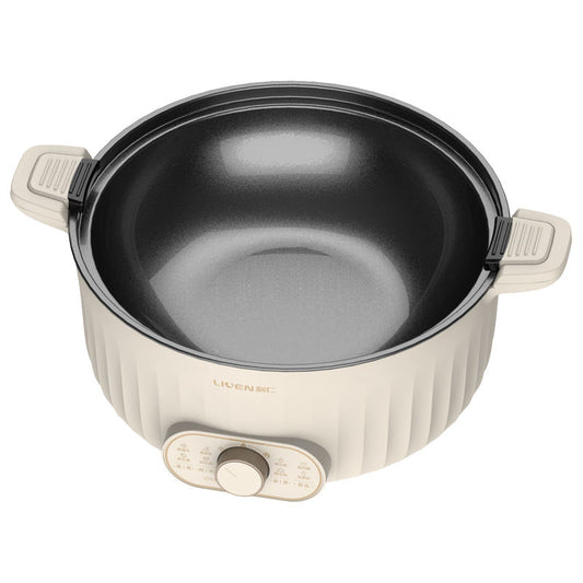 6L Portable Electric Skillet with Nonstick Coating Multi-Function Cooker for Stir Fry Steak Noodles steamer Electric Hot Pot-海智集-