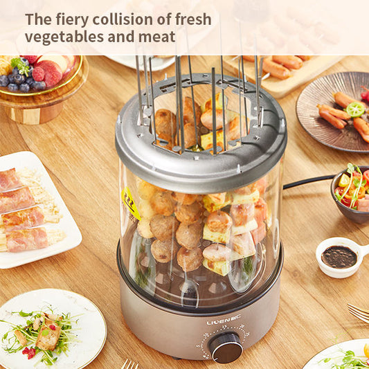 Wholesale Electric Chicken Vertical 360 degree Automatic rotation Kebab Barbecue Grill Machine For Sale-海智集-