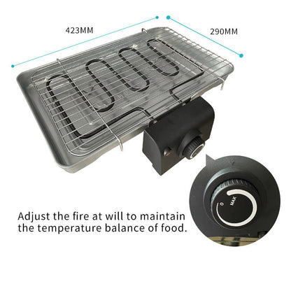 Large stainless steel camping grill Outdoor unfolding portable camping barbecue grill for family outdoor meals-海智集-