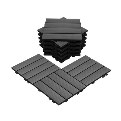Interlocking Patio Deck Tiles Outdoor WPC Flooring for Garden Poolside Fir Wood Indoor Natural Wood-海智集-