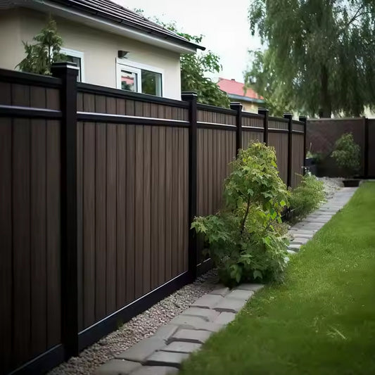 UV Protected Composite Wood Fence Panel Outdoor Fencing Wpc Garden Fence-海智集-