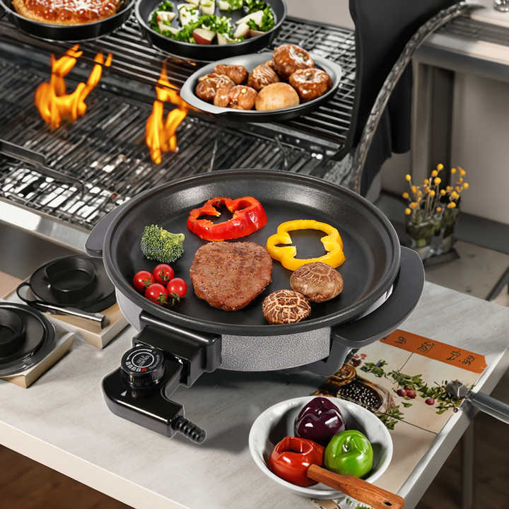 30cm Electric Pizza Pan 1500W GS CE ROHS CB Approval Flat Pizza Pan with Electric Cooking for Household-海智集-