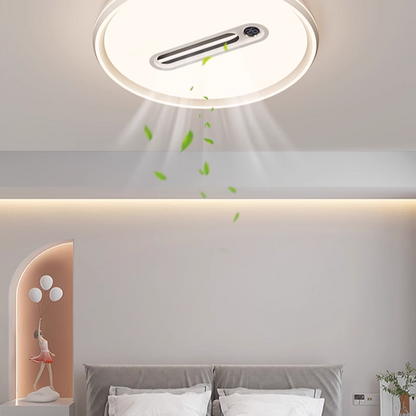 Smart invisible bladeless fan lamp ZC-F03, negative ion ceiling lamp, modern and simple ceiling fan lamp, 2025 new model, main living room light-海智集-