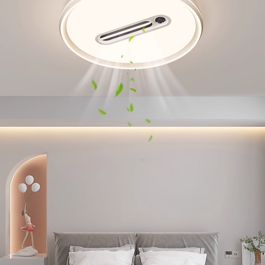 Smart invisible bladeless fan lamp ZC-F03, negative ion ceiling lamp, modern and simple ceiling fan lamp, 2025 new model, main living room light-海智集-