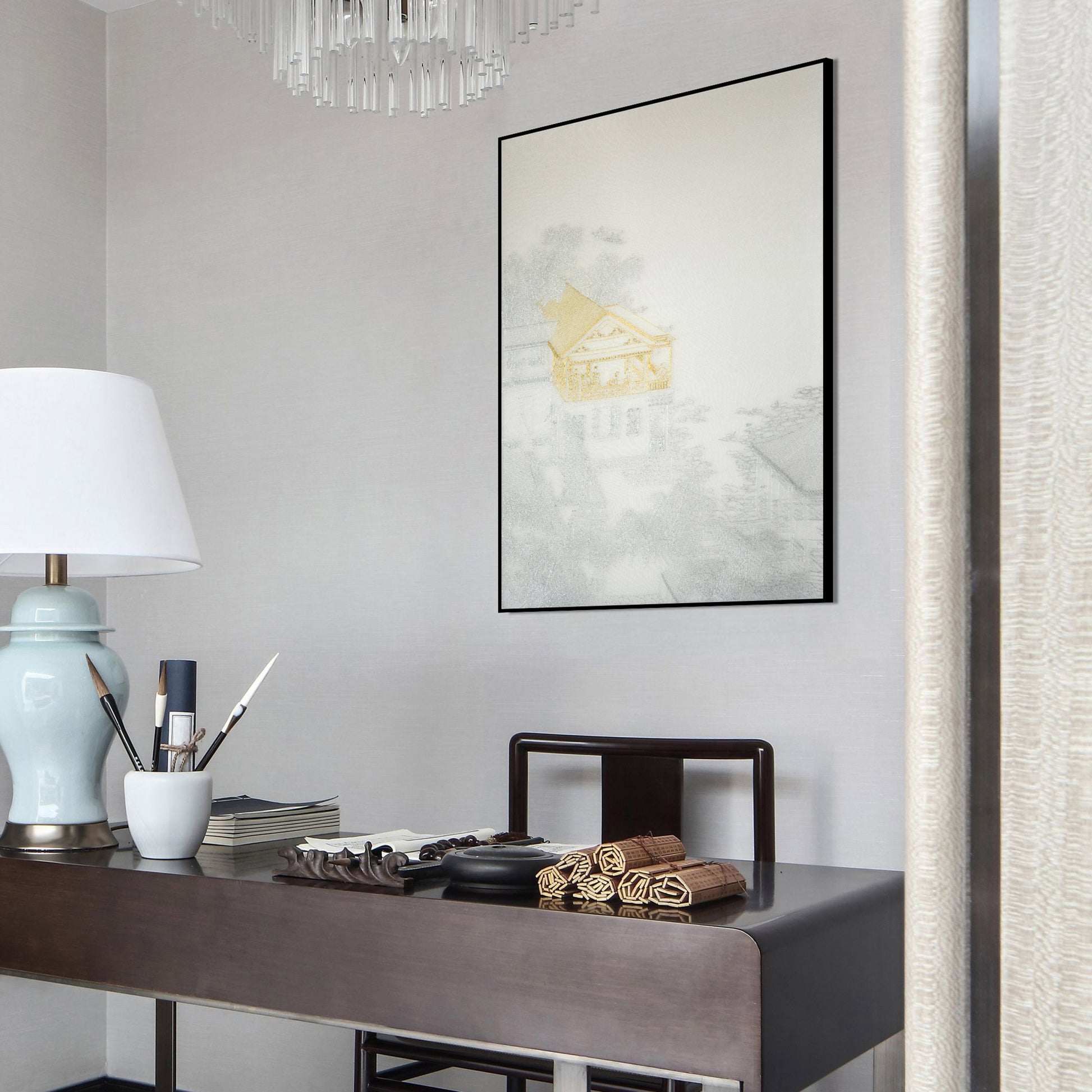 Bulk Order for Suzhou 3D Full-Embroidery Wall Art Featuring core 3D full-embroidery, high-quality materials & commercial standards. Ideal for hotel chains, enterprise groups, etc., for unified interior upgrades.Attic Two of Pavilions and Towers-海智集-
