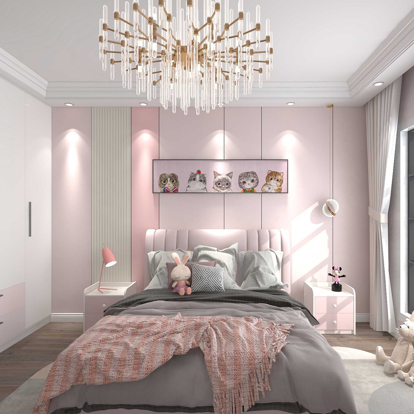 Suzhou 3D Full-Embroidery Wall Art Featuring core 3D full-embroidery, high-quality materials & commercial standards. Ideal for hotel chains, enterprise groups, etc., for unified interior upgrades.Cute Cat Party One-海智集-