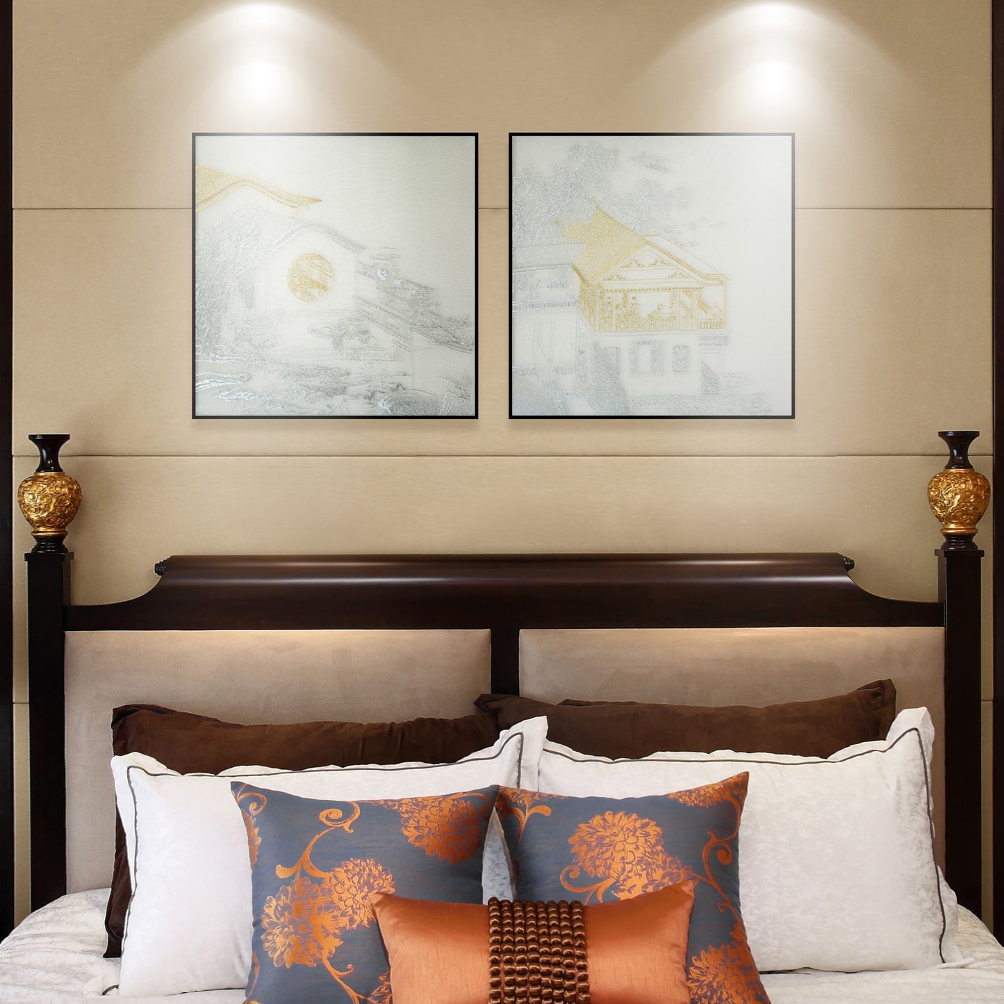Bulk Order for Suzhou 3D Full-Embroidery Wall Art Featuring core 3D full-embroidery, high-quality materials & commercial standards. Ideal for hotel chains, enterprise groups, etc., for unified interior upgrades.Pavilion Three of Pavilions and Towers-海智集-