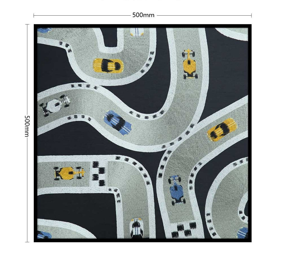 Bulk Order for Suzhou 3D Full-Embroidery Wall Art Featuring core 3D full-embroidery, high-quality materials & commercial standards. Ideal for hotel chains, enterprise groups, etc., for unified interior upgradesRace Car-海智集-
