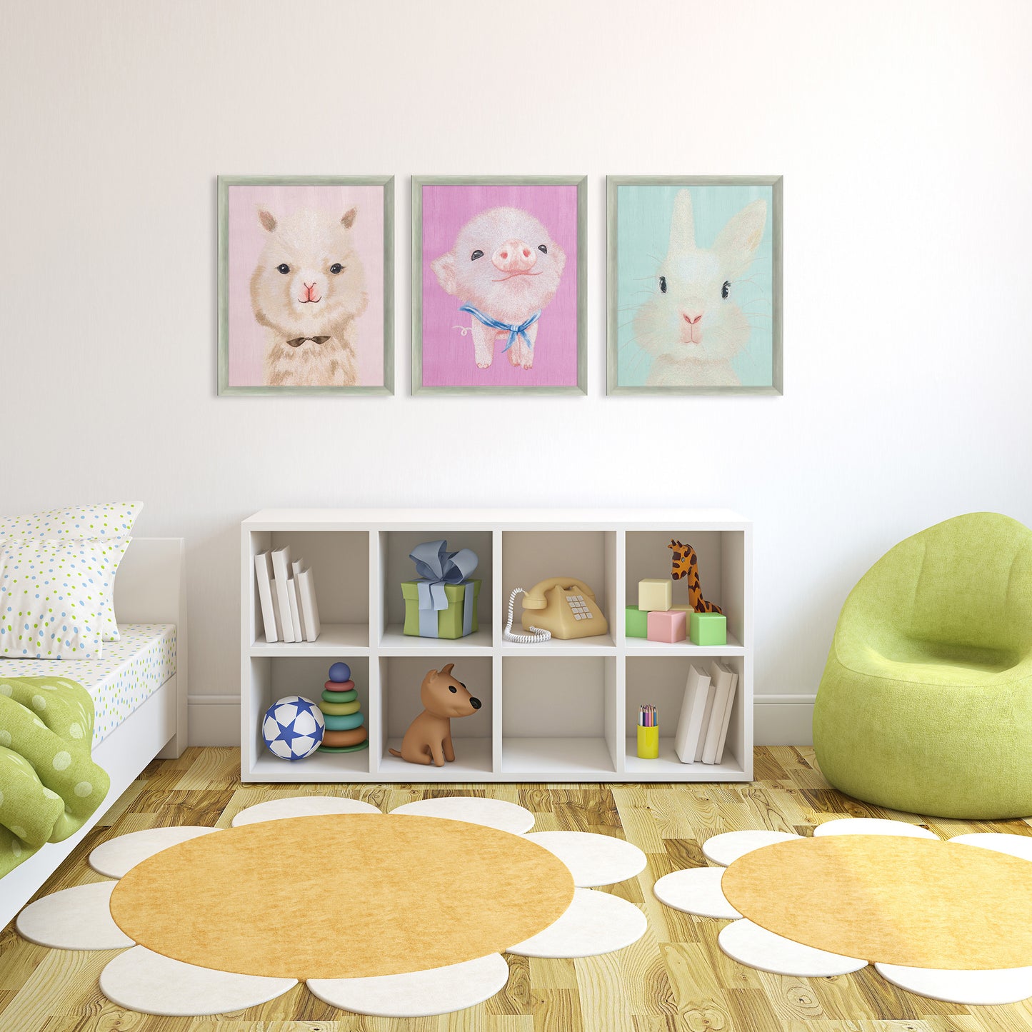 Bulk Order for Suzhou 3D Full-Embroidery Wall Art Featuring core 3D full-embroidery, high-quality materials & commercial standards. Ideal for hotel chains, enterprise groups, etc., for unified interior upgradesThree Cute Pets-Rabbit-海智集-
