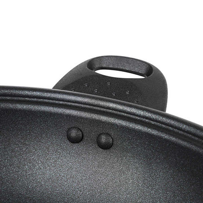 Factory Multifunctional Non Stick Electric Pot Wok Multipurpose Pan Round Nonstick Pan Aluminum OEM Tempered Glass 34 Cm Black-海智集-