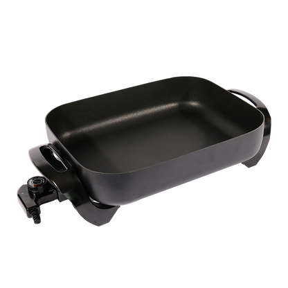 Best Popular 1500W Electric Frying Pan Smokeless Aluminum Non-Stick Glass Lid for Household Use US Plug 4L-6L PTFE Coating-海智集-