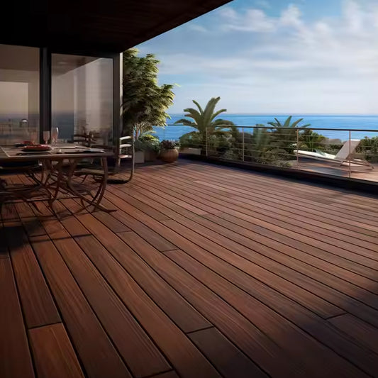 Teak 3D Embossed Woodgrain Outdoor Waterproof Wpc Flooring WPC Composite Decking Tiles for Exterior-海智集-